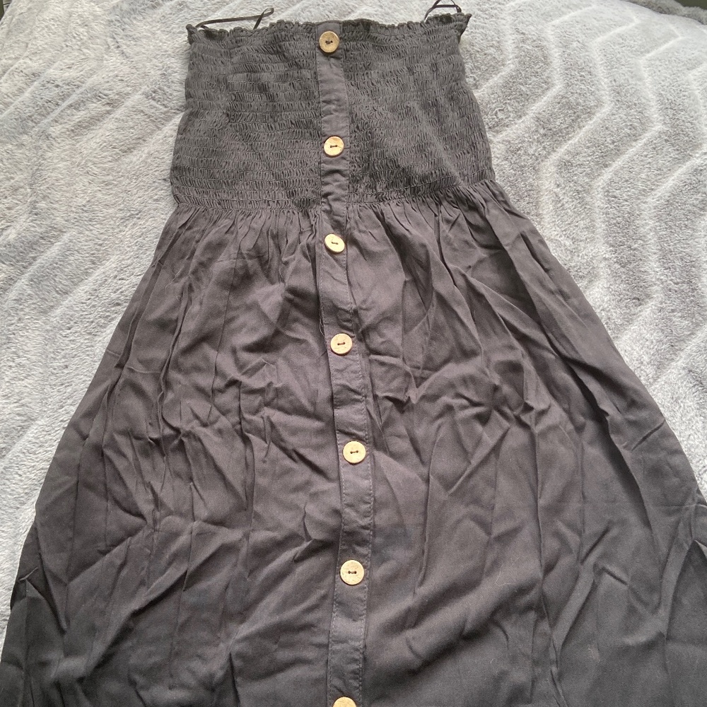 Strapless Charcoal Beach Dress